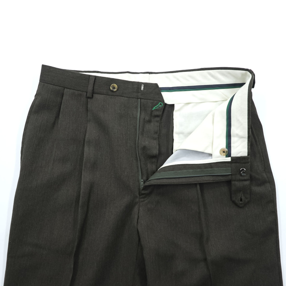 TOMMY HILFIGER 90s Vintage 2-Tuck Pleated Cuffed Slacks M Brown