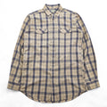 L.L.Bean 80年代 ヴィンテージ 長袖 チェックシャツ M ベージュ 胸ポケット