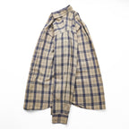 L.L.Bean 80年代 ヴィンテージ 長袖 チェックシャツ M ベージュ 胸ポケット