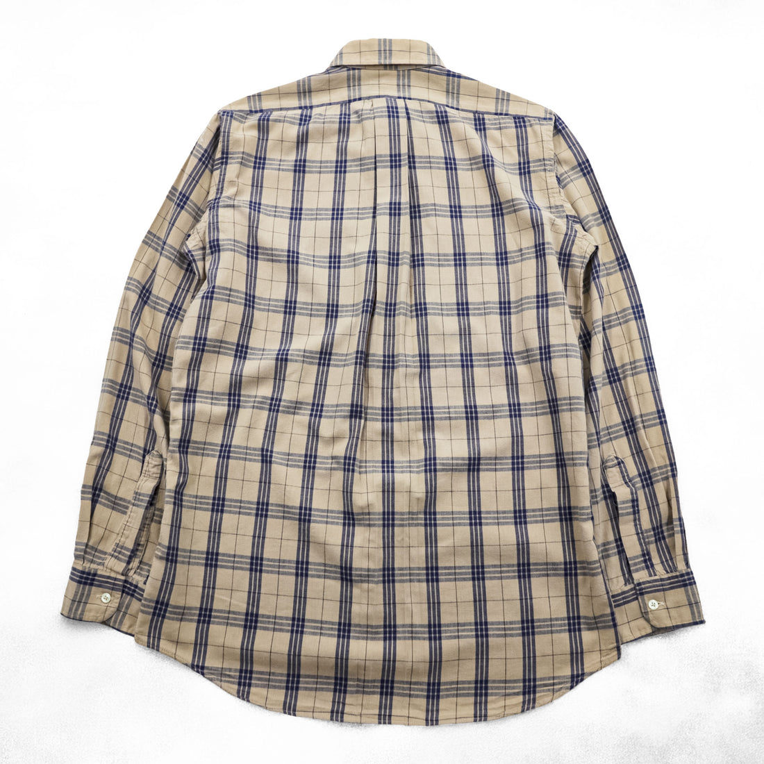 L.L.Bean 80年代 ヴィンテージ 長袖 チェックシャツ M ベージュ 胸ポケット