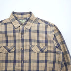 L.L.Bean 80年代 ヴィンテージ 長袖 チェックシャツ M ベージュ 胸ポケット
