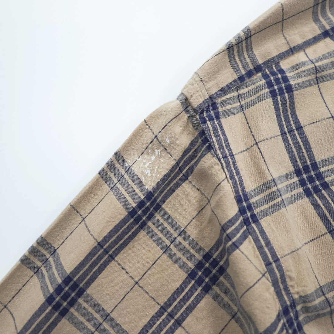 L.L.Bean 80年代 ヴィンテージ 長袖 チェックシャツ M ベージュ 胸ポケット