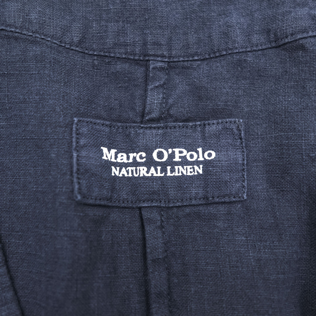 Marc O'Polo ブルガリア製 リネンワンピース M ダークネイビー 麻100% ノースリーブ Vネック 北欧 ナチュラル