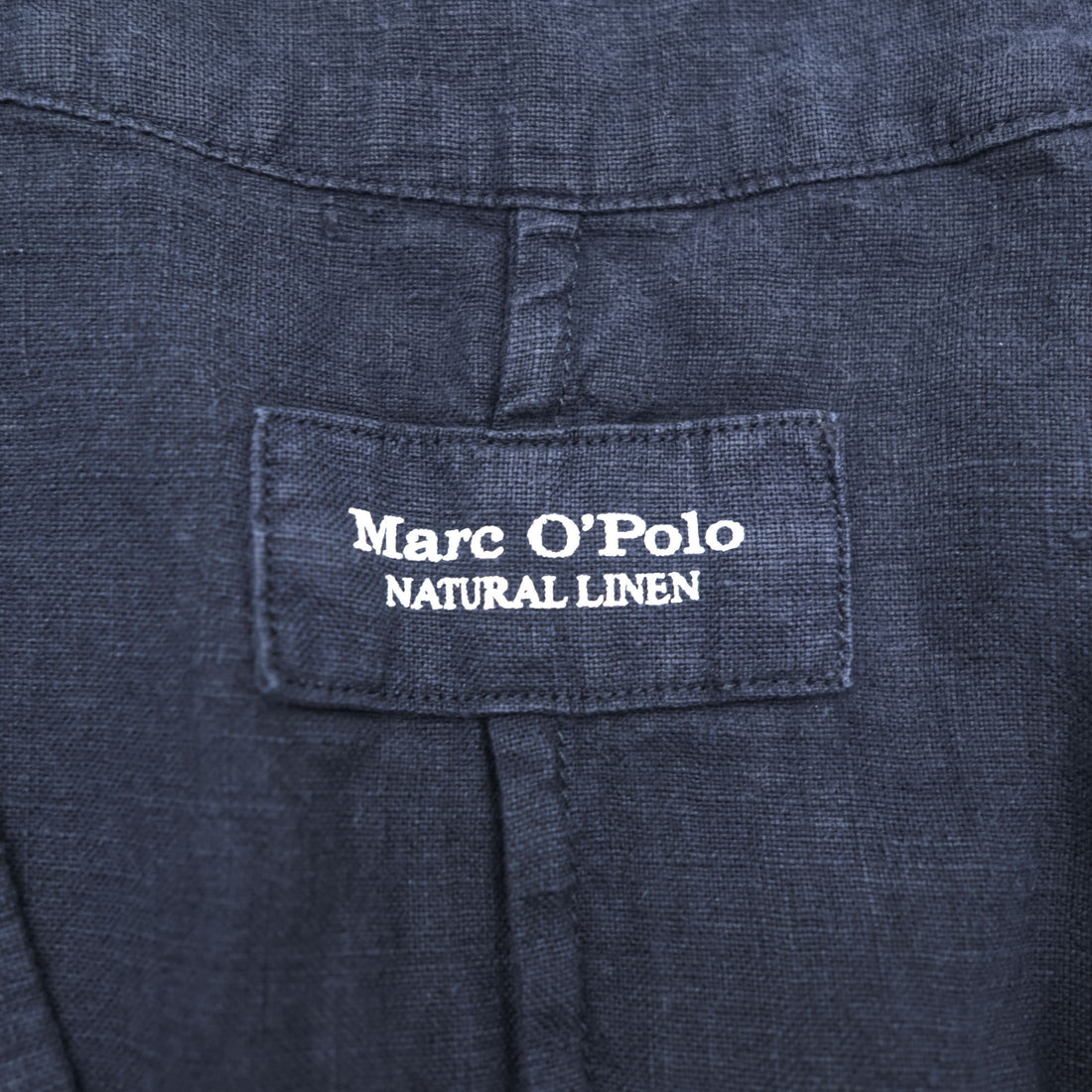 Marc O'Polo ブルガリア製 リネンワンピース M ダークネイビー 麻100% ノースリーブ Vネック 北欧 ナチュラル