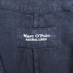 Marc O'Polo ブルガリア製 リネンワンピース M ダークネイビー 麻100% ノースリーブ Vネック 北欧 ナチュラル