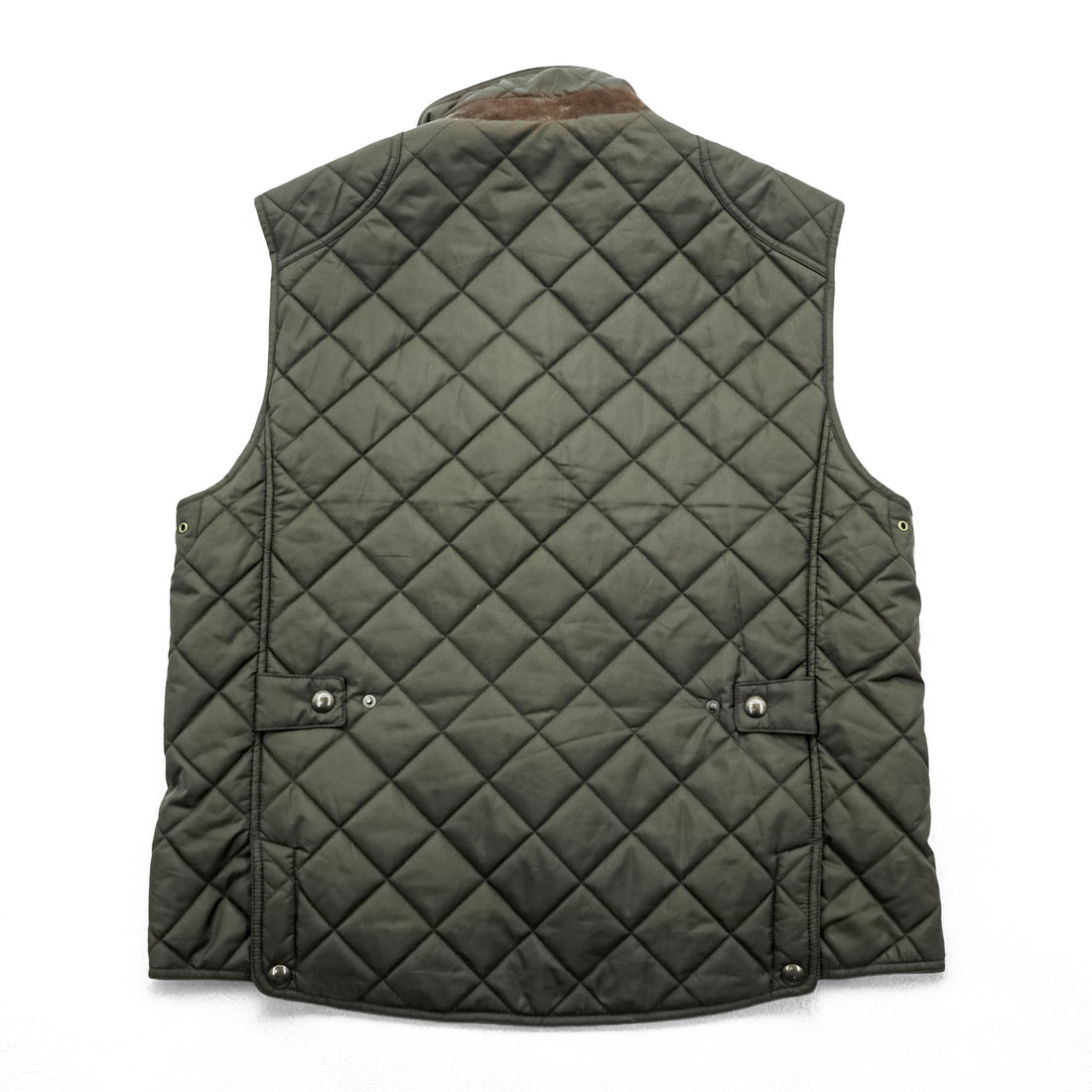 Polo Ralph Lauren 90年代 キルティングベスト XL カーキ 中綿 コーデュロイ襟 ジップ スナップボタン