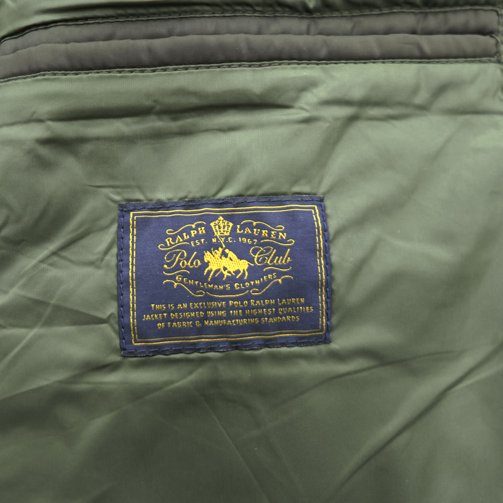 Polo Ralph Lauren 90年代 キルティングベスト XL カーキ 中綿 コーデュロイ襟 ジップ スナップボタン