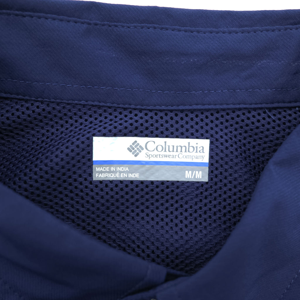 Columbia Bahamas Fishing Long-Sleeve Button-Down Shirt, Size M, Blue, OMNI-SHIELD, UPF50