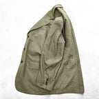 Brooks Brothers USA製 シルク リネン 3B テーラードジャケット ブレザー L ベージュ 千鳥格子 グレンチェック Golden Fleece HAND TAILORED