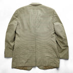 Brooks Brothers USA製 シルク リネン 3B テーラードジャケット ブレザー L ベージュ 千鳥格子 グレンチェック Golden Fleece HAND TAILORED