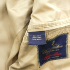Brooks Brothers USA製 シルク リネン 3B テーラードジャケット ブレザー L ベージュ 千鳥格子 グレンチェック Golden Fleece HAND TAILORED