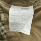 Brooks Brothers USA製 シルク リネン 3B テーラードジャケット ブレザー L ベージュ 千鳥格子 グレンチェック Golden Fleece HAND TAILORED