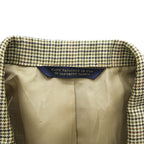 Brooks Brothers USA製 シルク リネン 3B テーラードジャケット ブレザー L ベージュ 千鳥格子 グレンチェック Golden Fleece HAND TAILORED