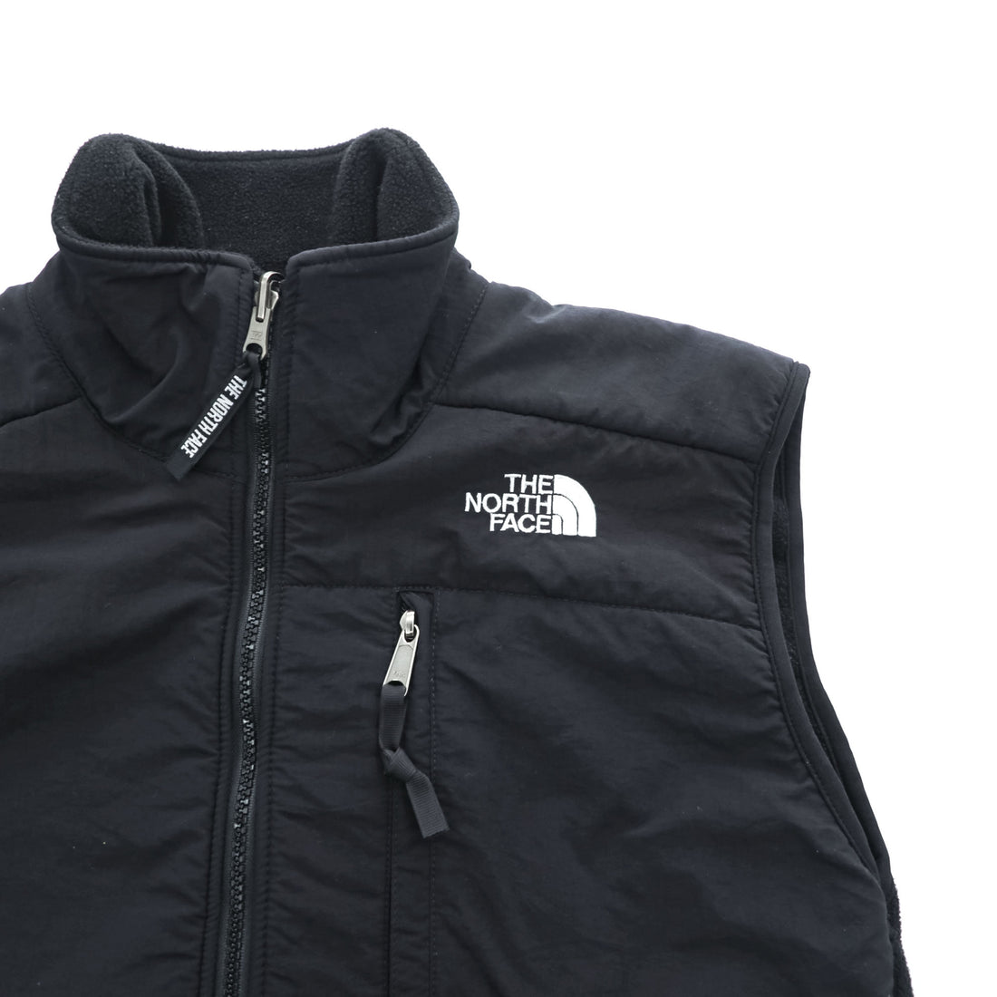 THE NORTH FACE デナリ ナイロン切替 フリースベスト S ブラック POLARTEC ポーラテック ドローコード