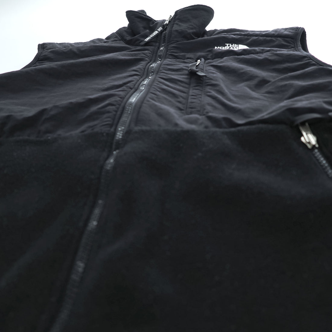 THE NORTH FACE デナリ ナイロン切替 フリースベスト S ブラック POLARTEC ポーラテック ドローコード