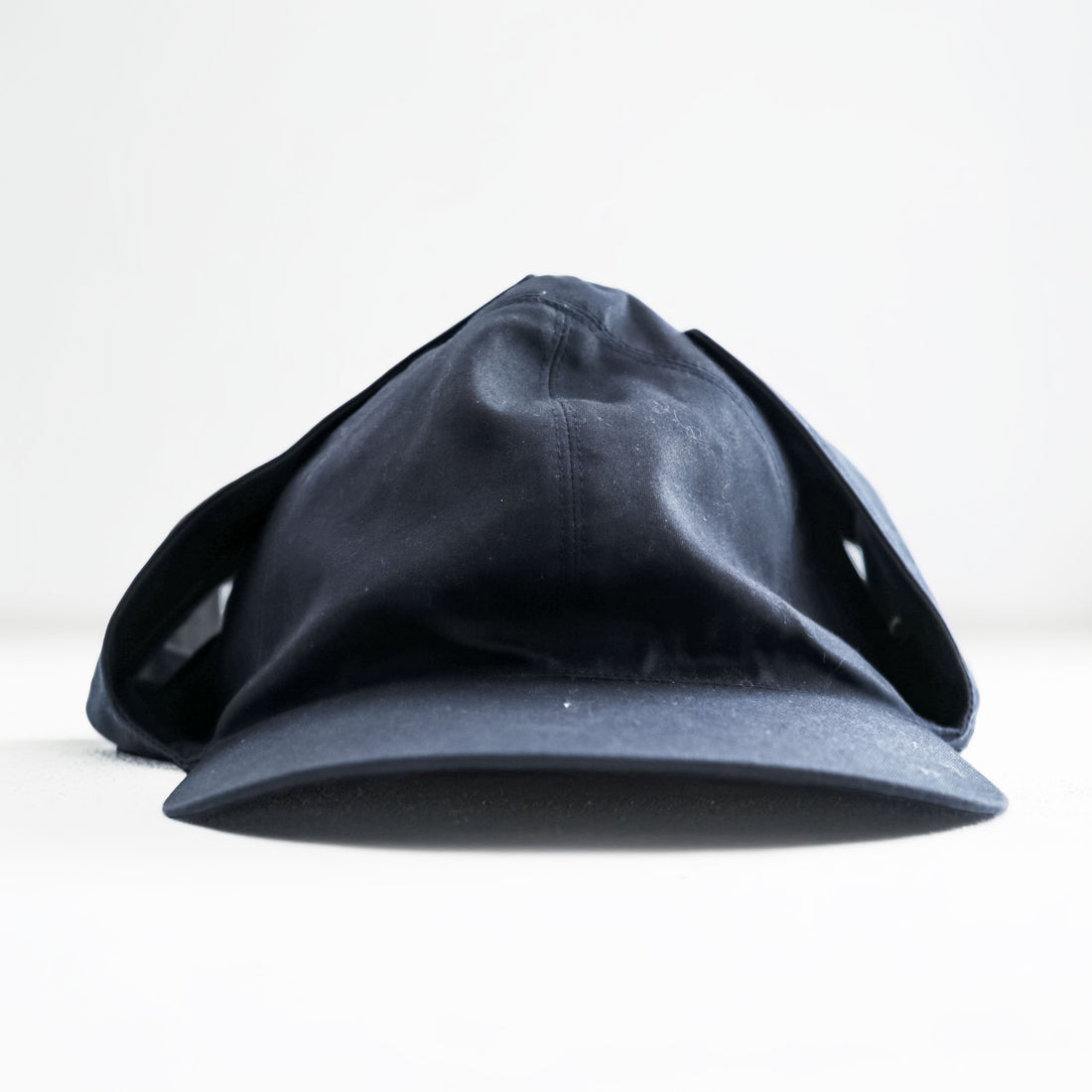 Sillage 日本製 フライトキャップ デッキフード ブラック 2WAY ベンタイル Ventile Hat イヤーフラップ サンシェード バラクラバ