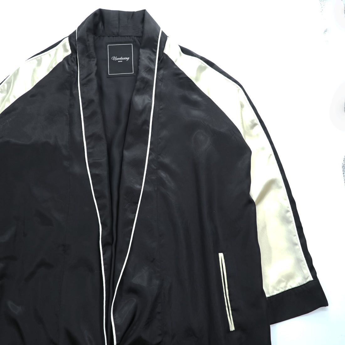 unrelaxing Satin Souvenir Gown Coat FREE Black, Gold 