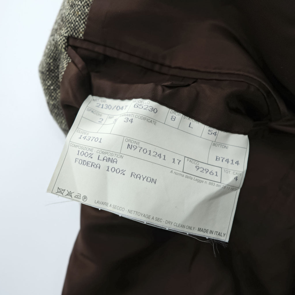 BURBERRY 80年代 イタリア製 ヴィンテージ ツイード テーラードジャケット ブレザー XL ブラウン 3B メランジ ウール LORD