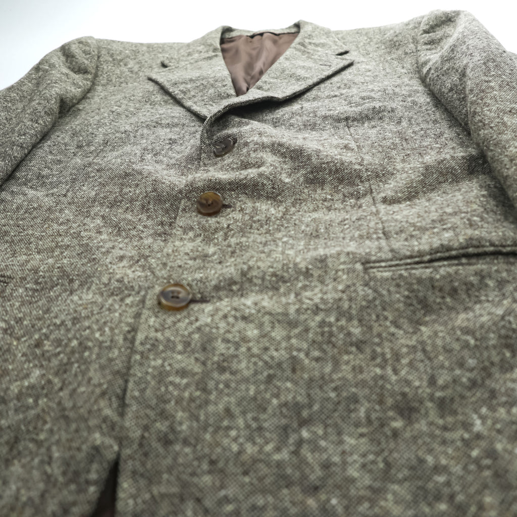 BURBERRY 80年代 イタリア製 ヴィンテージ ツイード テーラードジャケット ブレザー XL ブラウン 3B メランジ ウール LORD