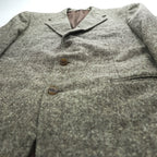 BURBERRY 80年代 イタリア製 ヴィンテージ ツイード テーラードジャケット ブレザー XL ブラウン 3B メランジ ウール LORD