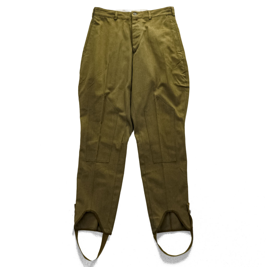 Vintage 1960s Soviet Army Trousers Cargo Work Pants M Khaki Soviet USSR Military Galife Riding Breeches Stirrup Pants Size 48-3 Approx L