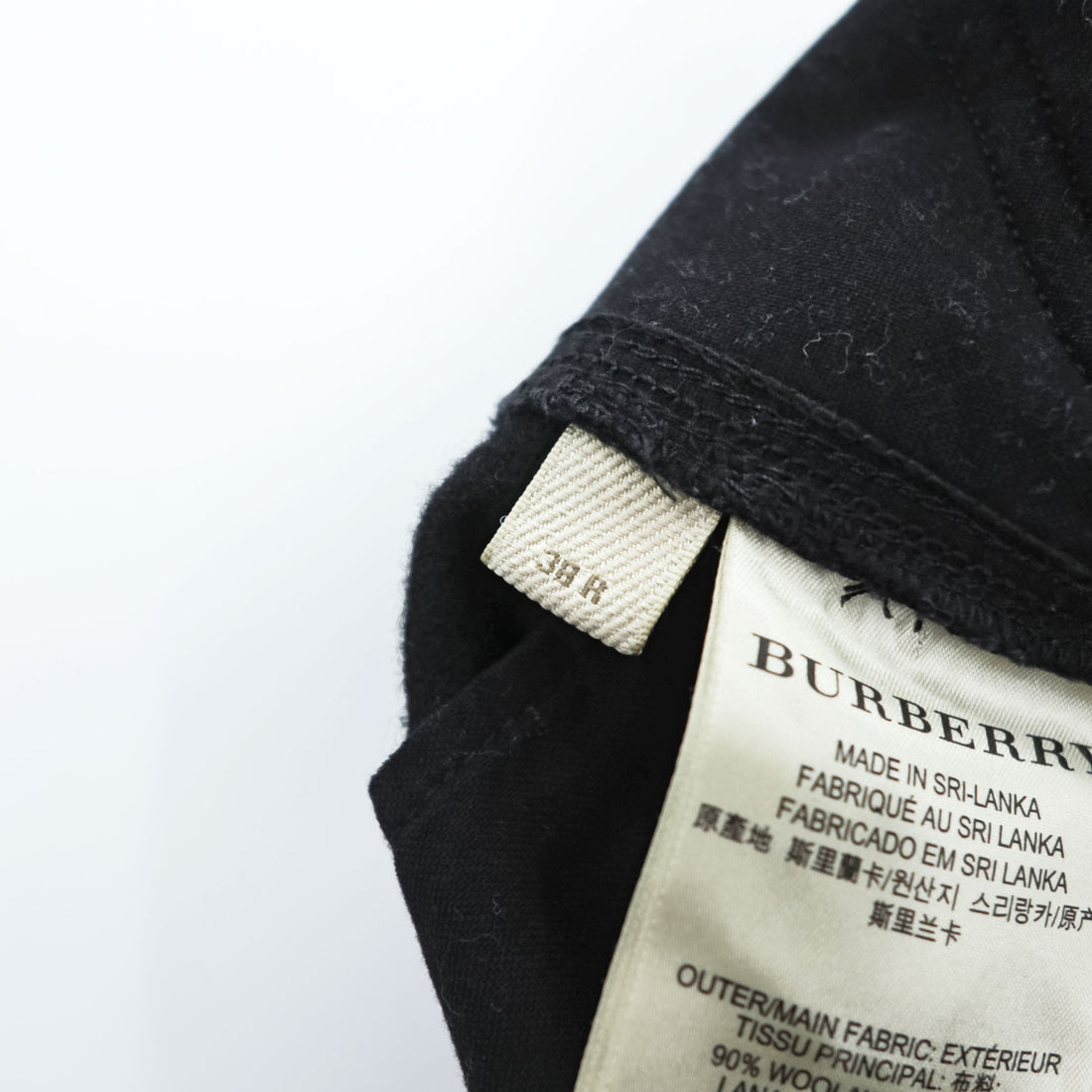 BURBERRY cargo work pants, size XL, black, Melton wool.