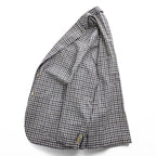 Boggi Milano Vitale Barberis Canonico Wool Silk Linen Blazer Navy Brown Gingham Check Made in Italy Size 54