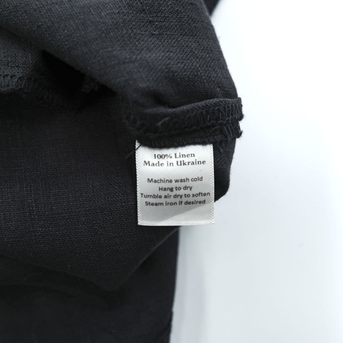 Crown Linen Designs リネン ノースリーブ ワンピース M ブラック 麻100% サイドポケット