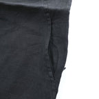 Crown Linen Designs リネン ノースリーブ ワンピース M ブラック 麻100% サイドポケット