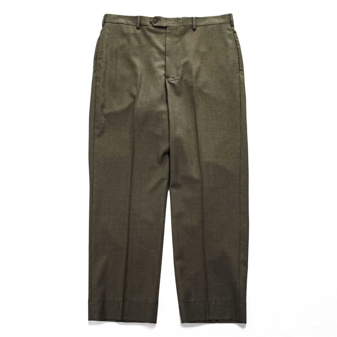 Brooks Brothers 346 ワイド スラックス パンツ L ブラウン ウール センタープレス