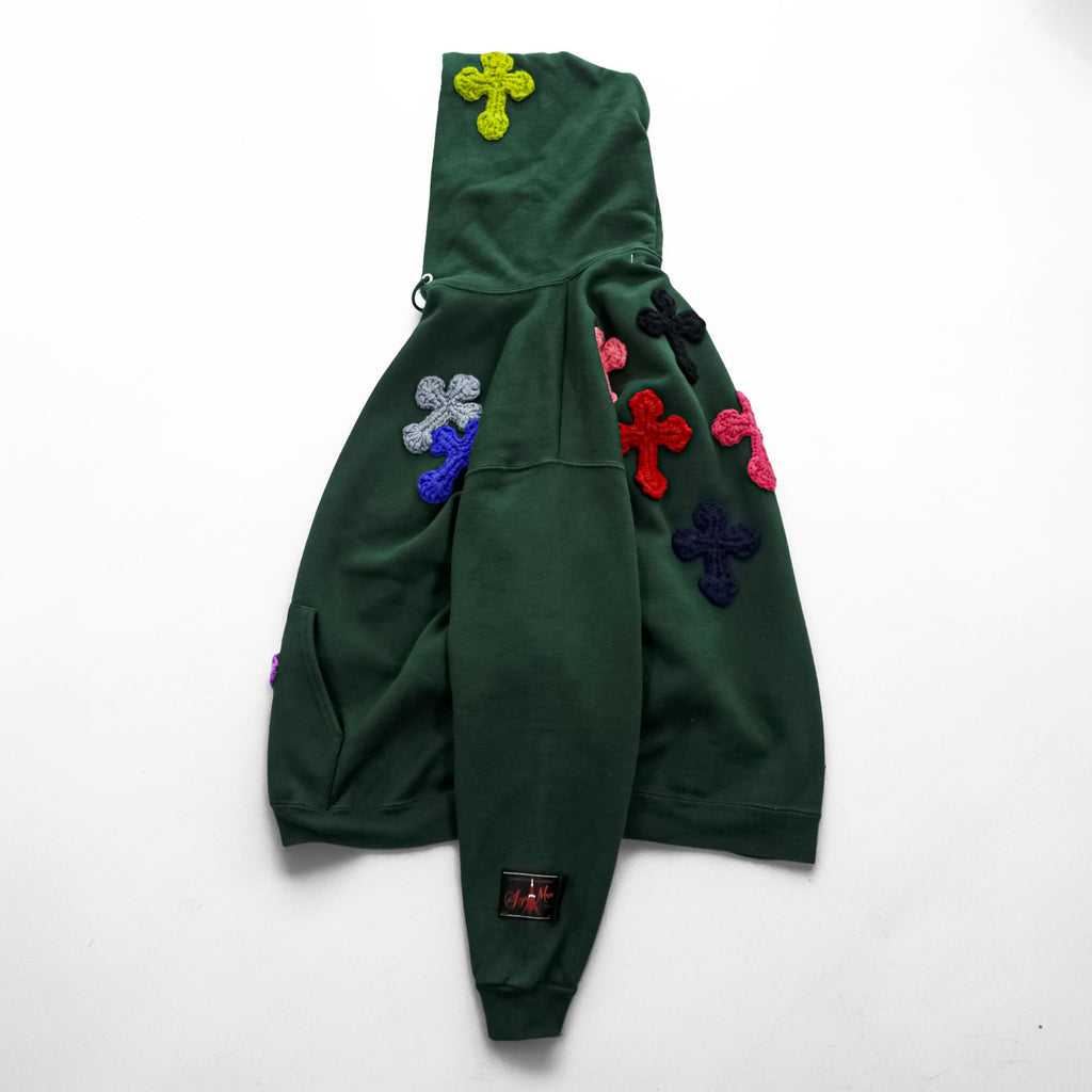 SYUMAN × Y.A.R.N. × GR8 × FRUIT OF THE LOOM Pullover Sweatshirt Hoodie XL Green brushed lining SUPER COTTON