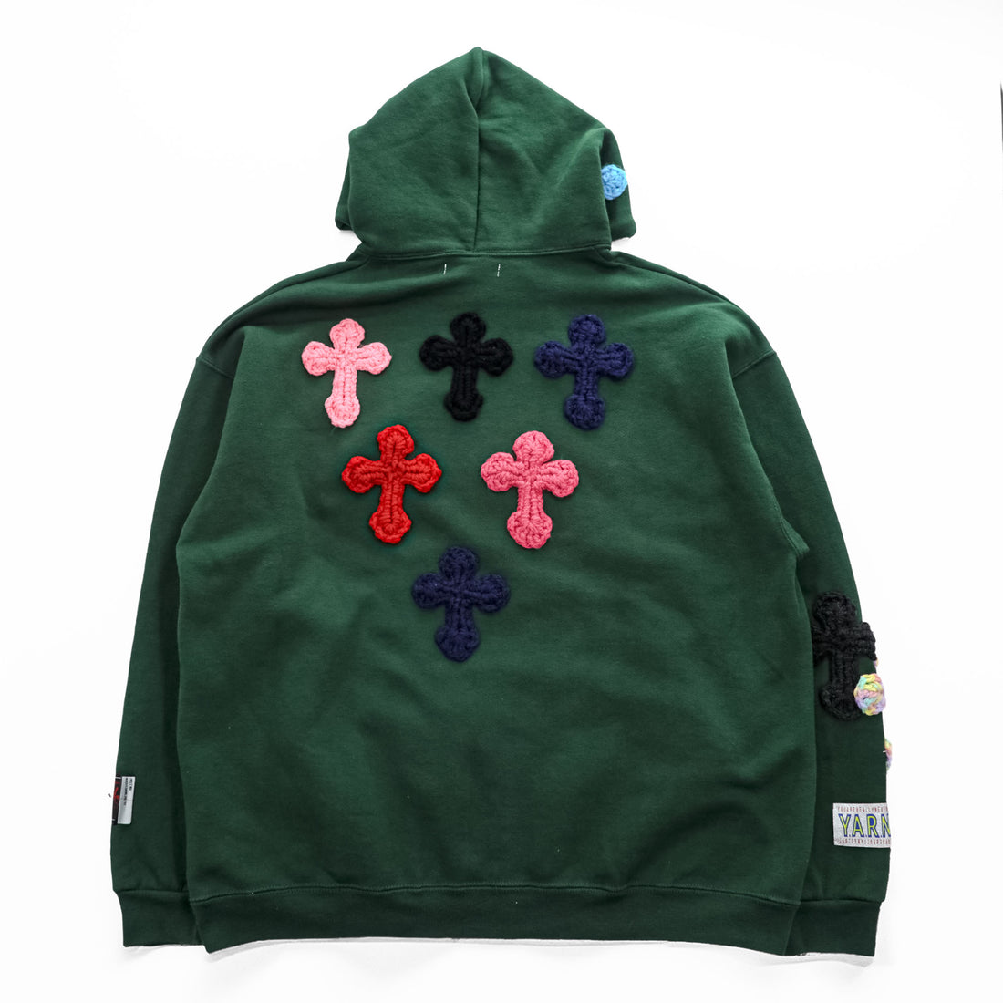 SYUMAN × Y.A.R.N. × GR8 × FRUIT OF THE LOOM Pullover Sweatshirt Hoodie XL Green brushed lining SUPER COTTON