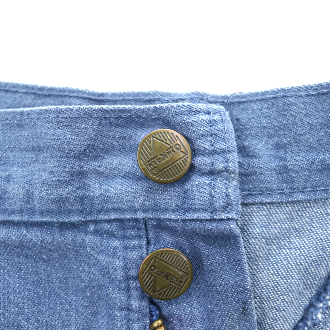 OshKosh 70s USA-Made Vintage Denim Skirt Blue High Waist Pleated Midi Size 12