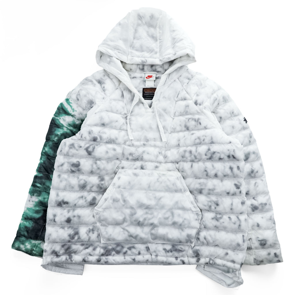 STUSSY × NIKE プルオーバージャケット 中綿 Thermore ECODOWN FIBERS エコダウン L ホワイト ドローコード Insulated Jacket MARBLE HO200610MXP