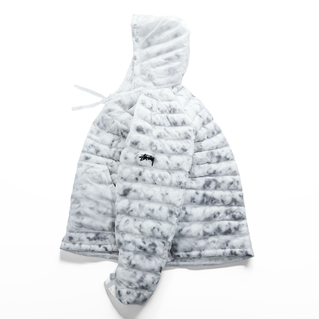STUSSY × NIKE プルオーバージャケット 中綿 Thermore ECODOWN FIBERS エコダウン L ホワイト ドローコード Insulated Jacket MARBLE HO200610MXP