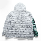 STUSSY × NIKE プルオーバージャケット 中綿 Thermore ECODOWN FIBERS エコダウン L ホワイト ドローコード Insulated Jacket MARBLE HO200610MXP