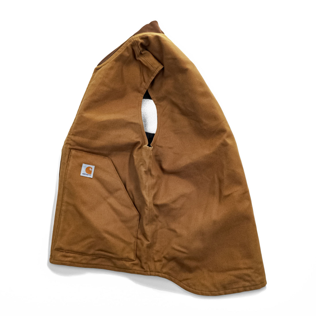 Carhartt V01-BRN Duck Vest Brown Arctic Quilt Lined Work Vest Relaxed Fit Size M Made in Mexico