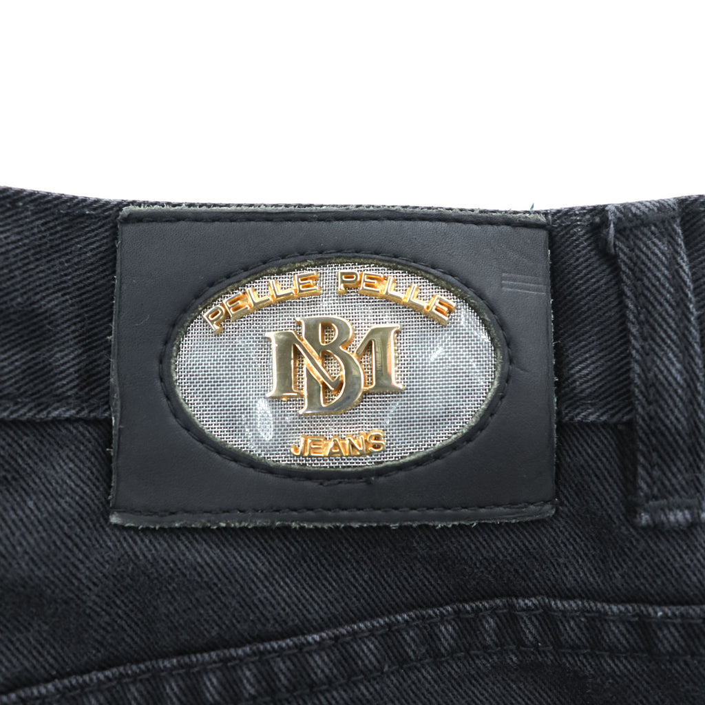 pelle pelle marc buchanan 90s Vintage Denim Pants Jeans L Black Wide Tapered Baggy