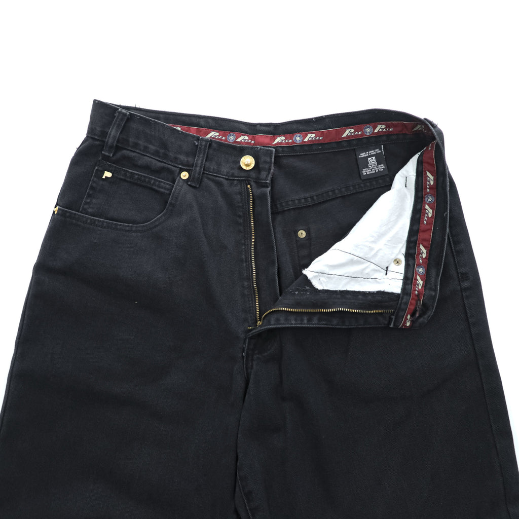 pelle pelle marc buchanan 90s Vintage Denim Pants Jeans L Black Wide Tapered Baggy
