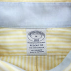 Brooks Brothers 1818 Regent Non-Iron Button-Down Shirt Yellow White Stripe Men’s M