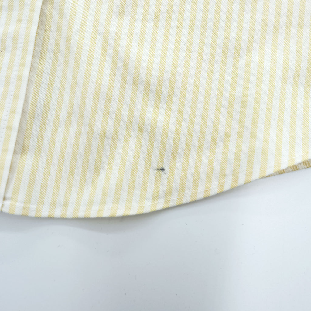 Brooks Brothers 1818 Regent Non-Iron Button-Down Shirt Yellow White Stripe Men’s M