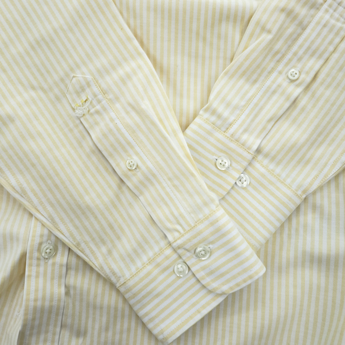 Brooks Brothers 1818 Regent Non-Iron Button-Down Shirt Yellow White Stripe Men’s M