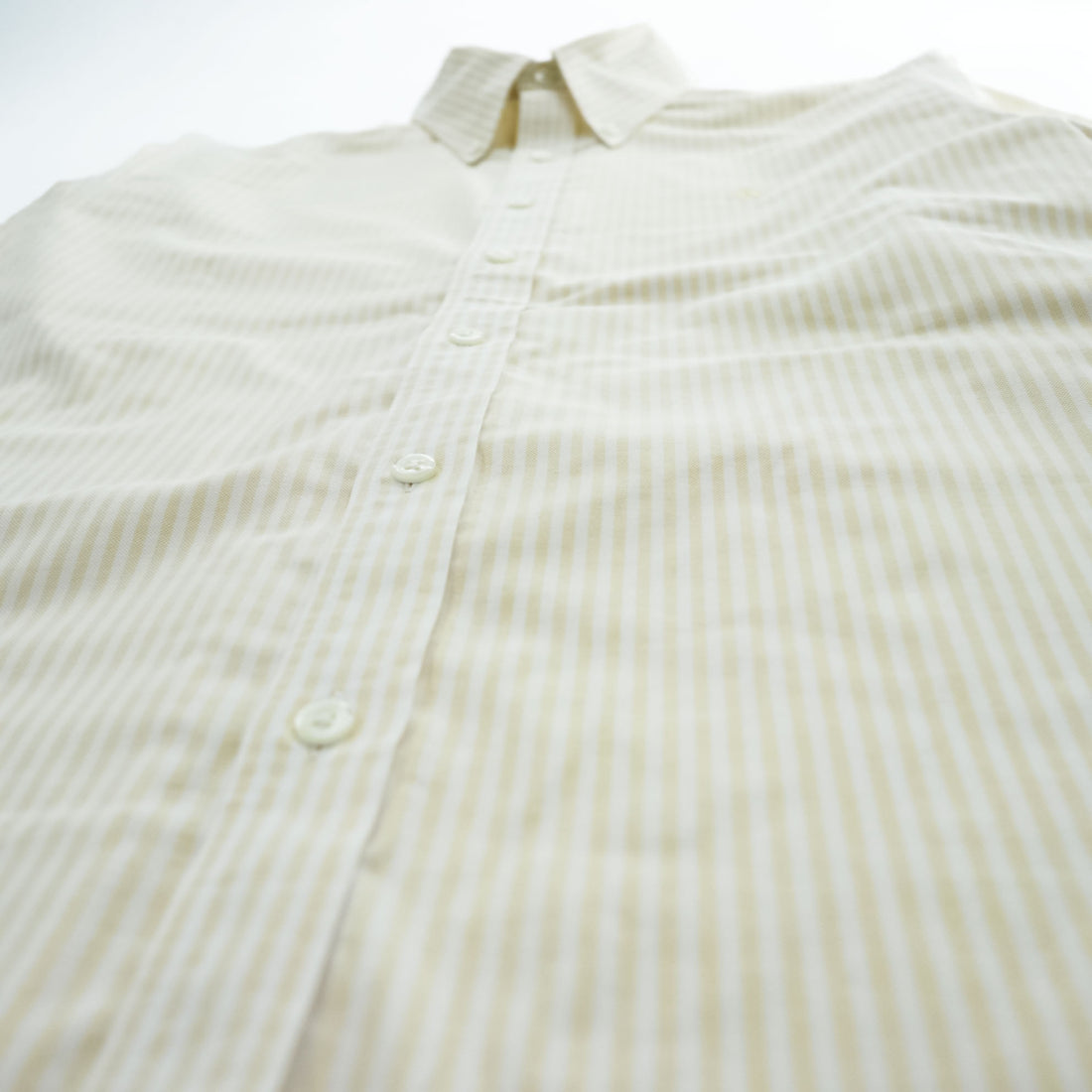 Brooks Brothers 1818 Regent Non-Iron Button-Down Shirt Yellow White Stripe Men’s M