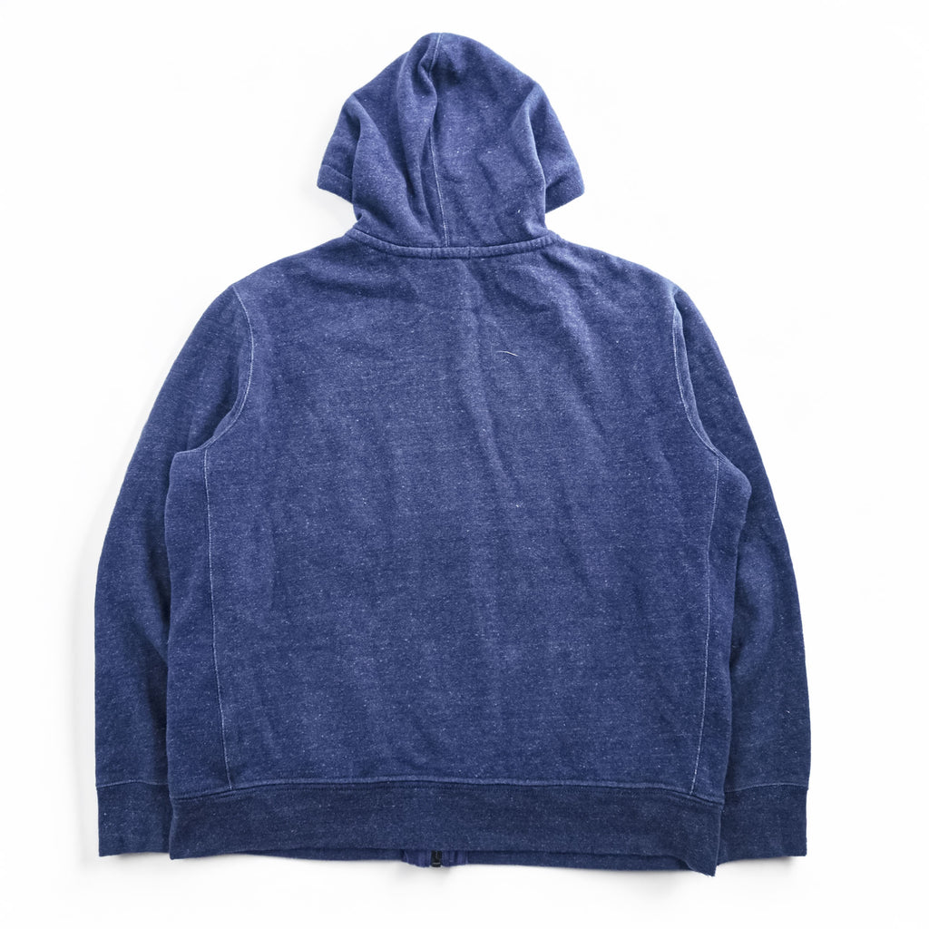 Polo Ralph Lauren Reverse Weave Zip Up Hoodie XXL, Blue, Brushed Lining, Oversized, Small Pony Logo Embroidery