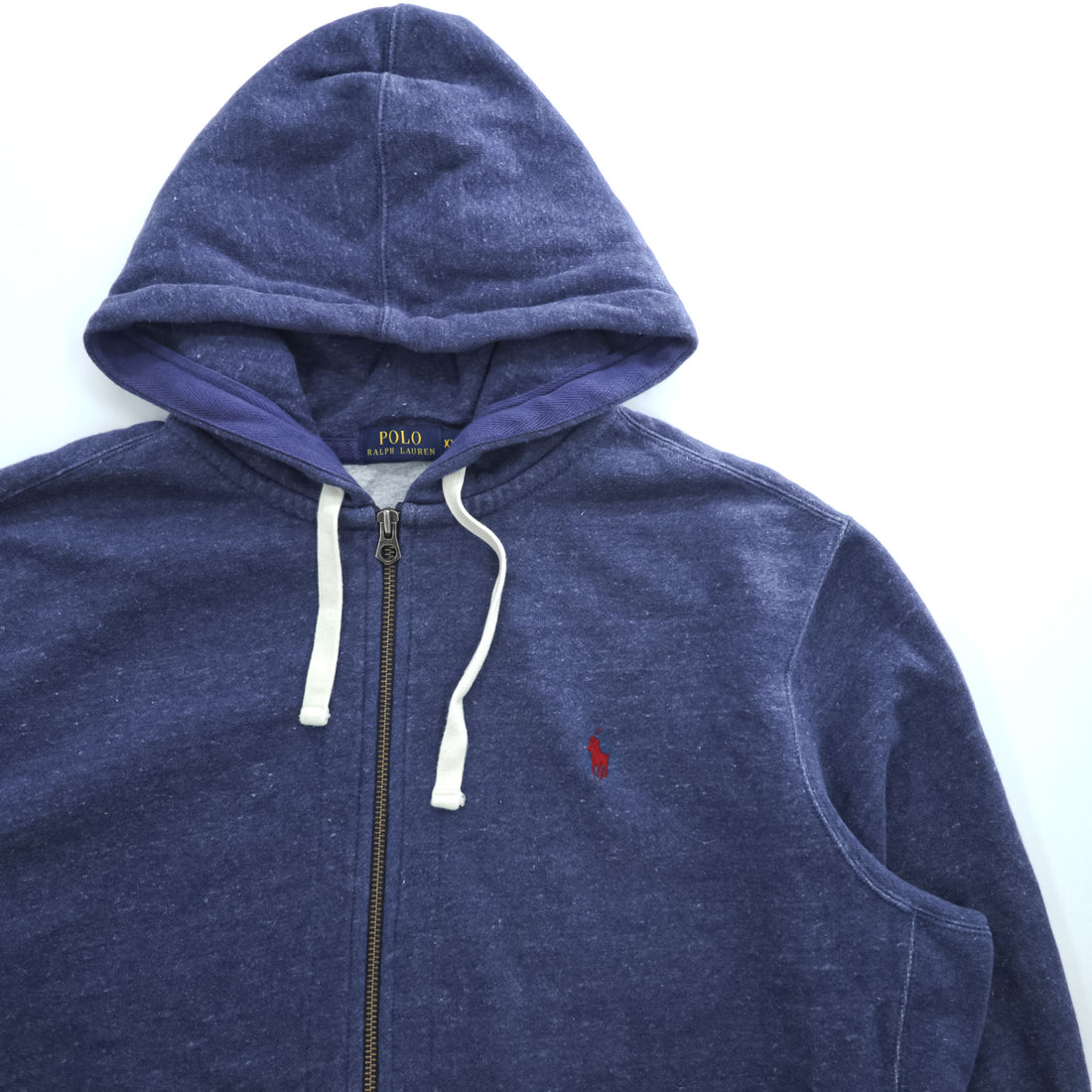 Polo Ralph Lauren Reverse Weave Zip Up Hoodie XXL, Blue, Brushed Lining, Oversized, Small Pony Logo Embroidery