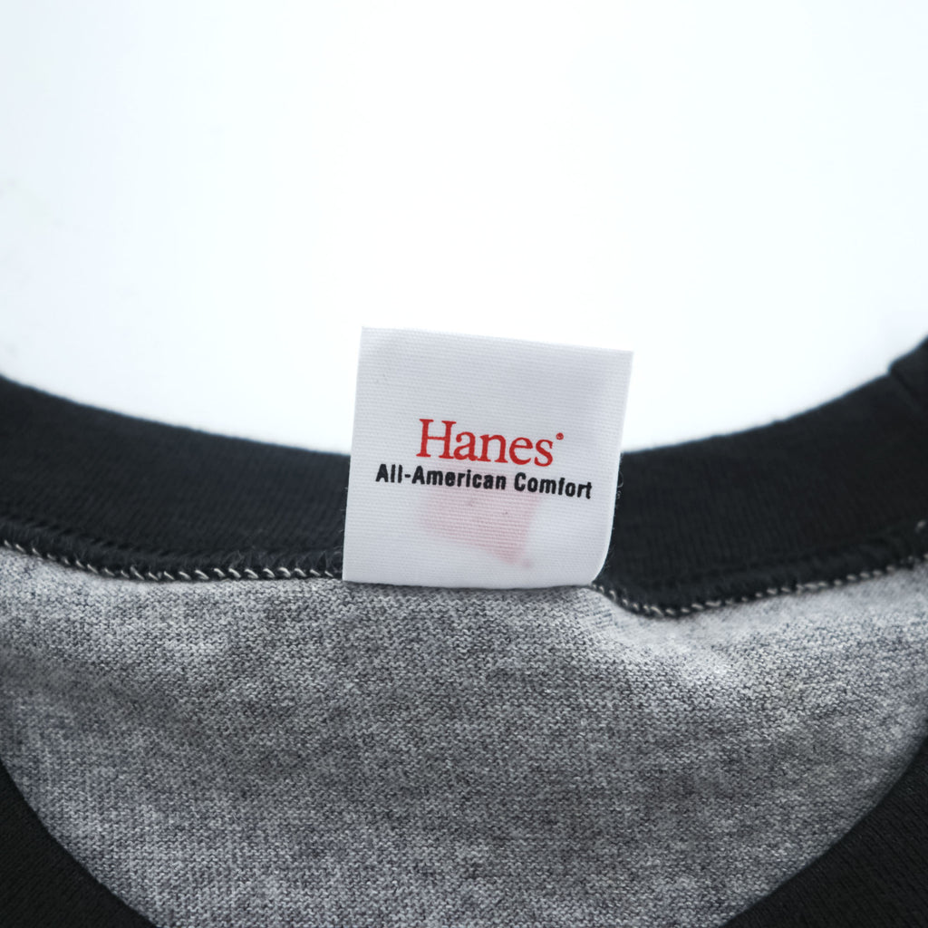 Hanes Ringer T-Shirt, Size XL, Gray, One-Point Logo, All-American Comfort
