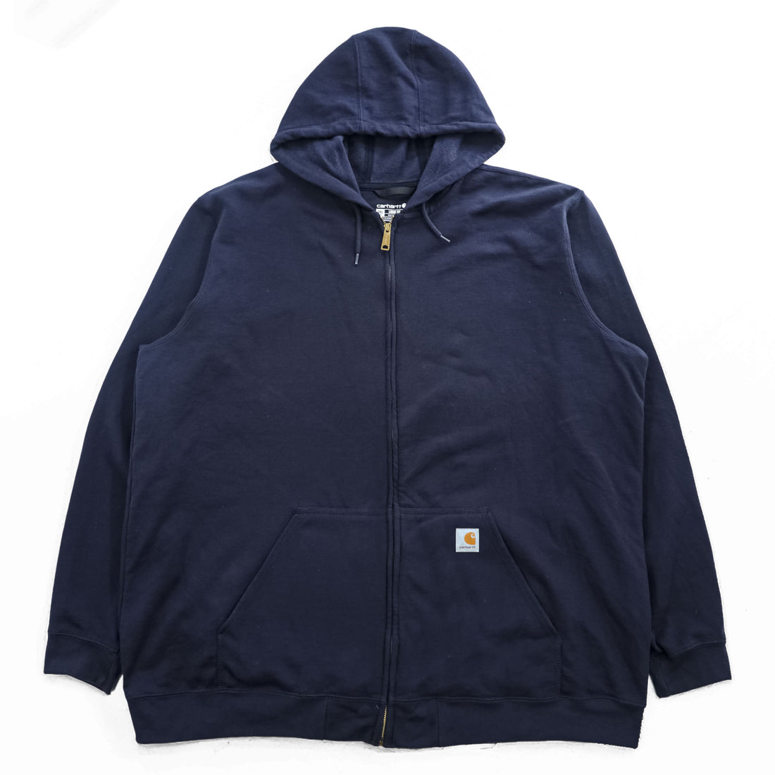 carhartt ジップパーカー 3XL LOOSE FIT ネイビー 裏起毛 ビッグサイズ フロントポケット K122 472