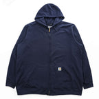 Carhartt Zip Up Hoodie XL ~ Navy Brushed Lining Big Size Loose Fit K122 472