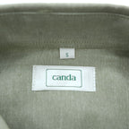 CANDA 長袖 シャツ L ライトグリーン 刺繍 コットン C&A