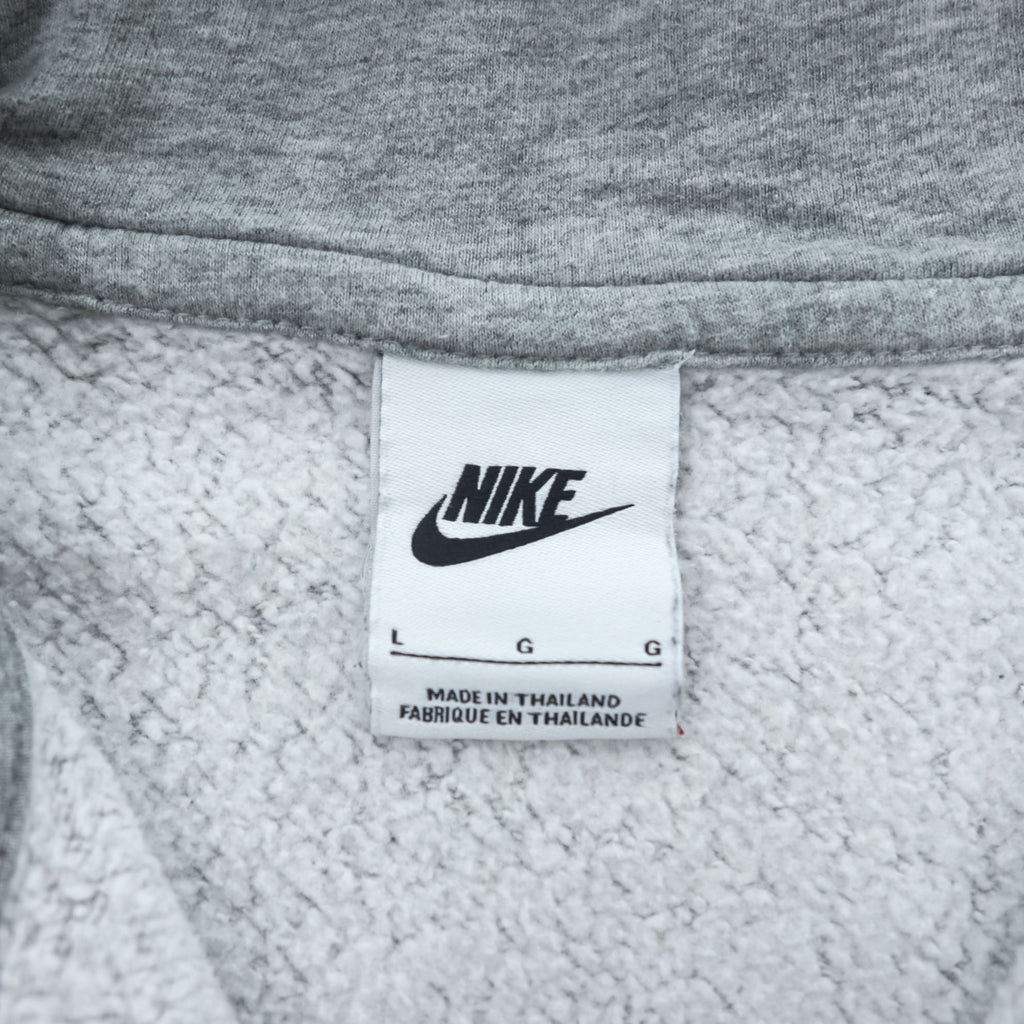 NIKE Zip Up Hoodie, Size L, Gray, Brushed Lining, One-Point Logo, BV2645-063